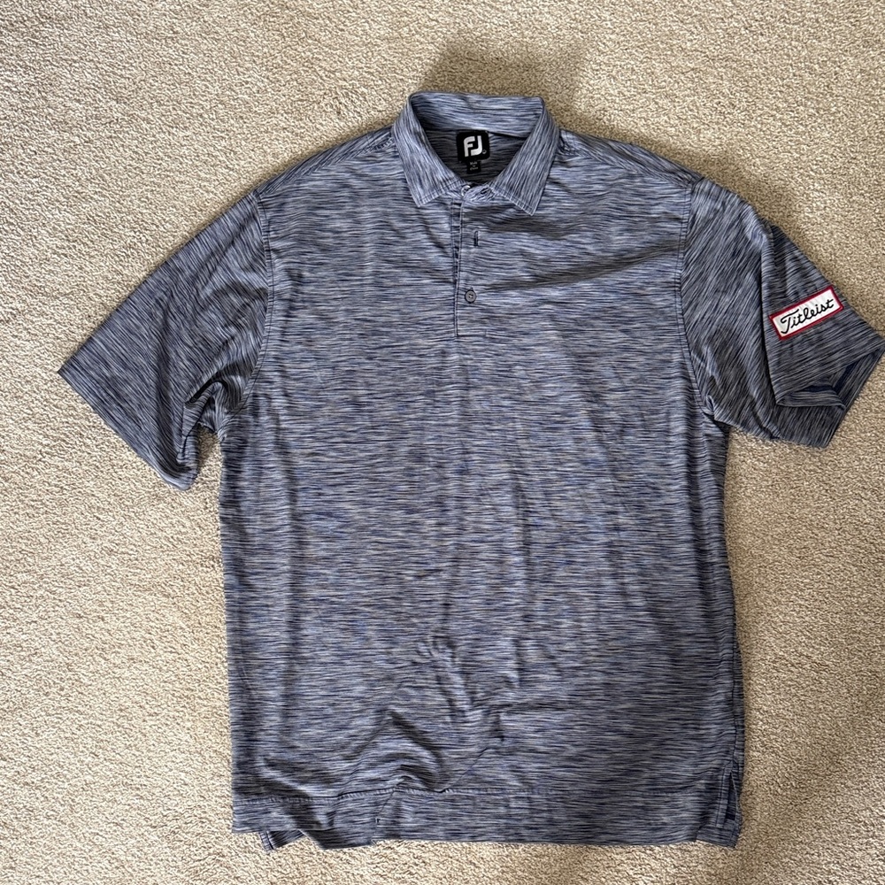 FootJoy Men's Heathered Blue Gray Polo Shirt